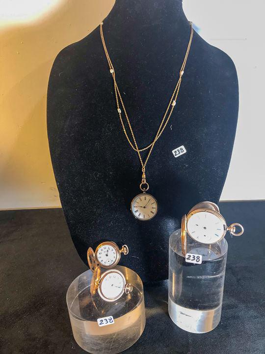 Group of 4 Ladies Pocket watches to include Elgin, (1 of 12)