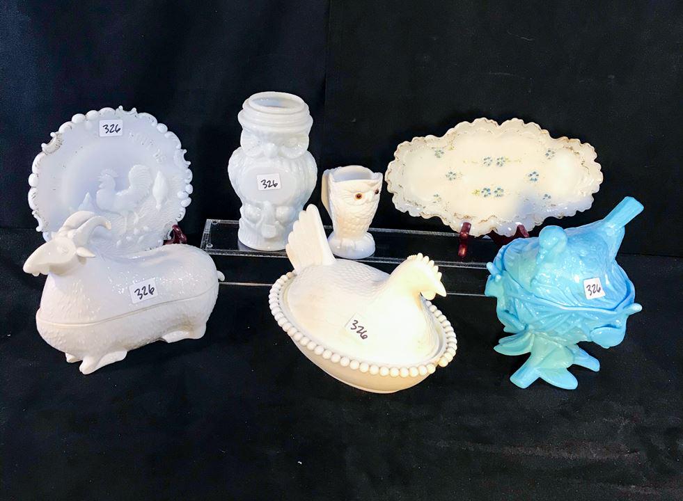 Antique Milk Glass Animals and more! (1 of 9)