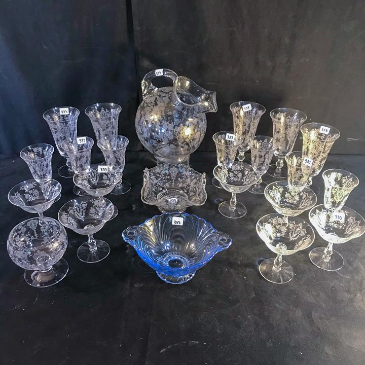 Group of Fostoria Glass to include Rose Garland (1 of 9)