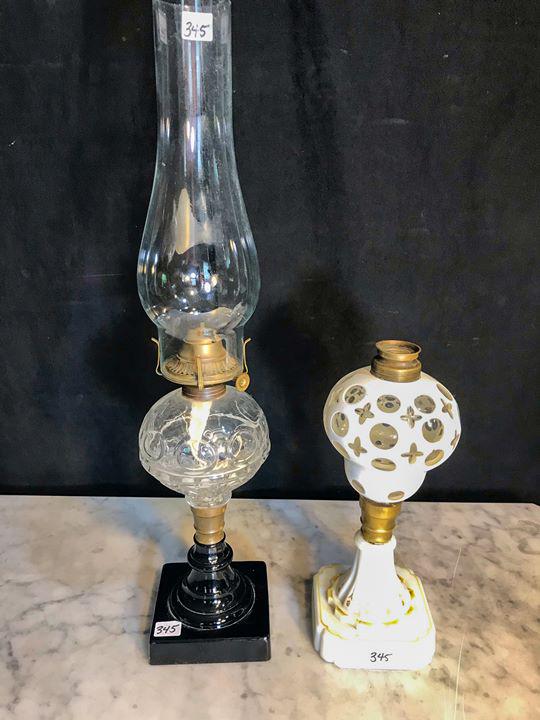 2 Early Glass oil Lamps, Pre Civil War (1 of 6)