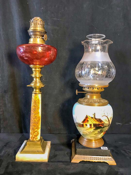 2 1800's Oil Lamps (1 of 10)