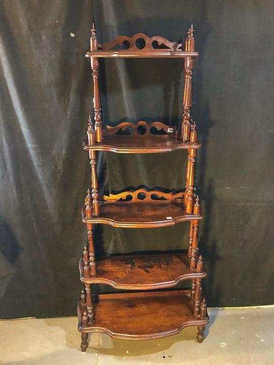 Victorian 5 Tiered Black Walnut Curio Shelf Circa (1 of 6)