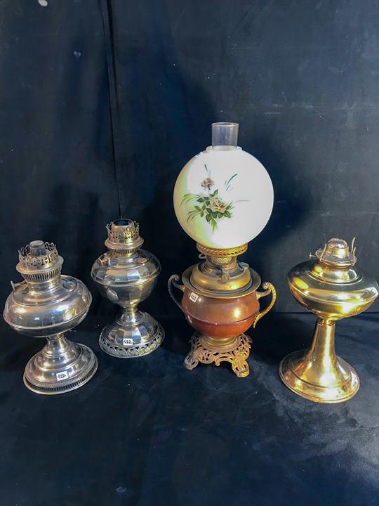 4 19th century oil lamps (1 of 9)