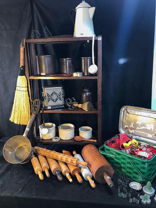 Group of Farm kitchen Impliments and crocks and Mission (1 of 7)