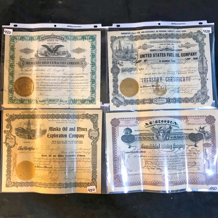 4 Turn of the CenturyUnredeemed  Stock Certificates (1 of 9)