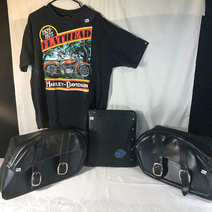 pair of leather Motorcycle Saddlebags, 1991 (1 of 8)