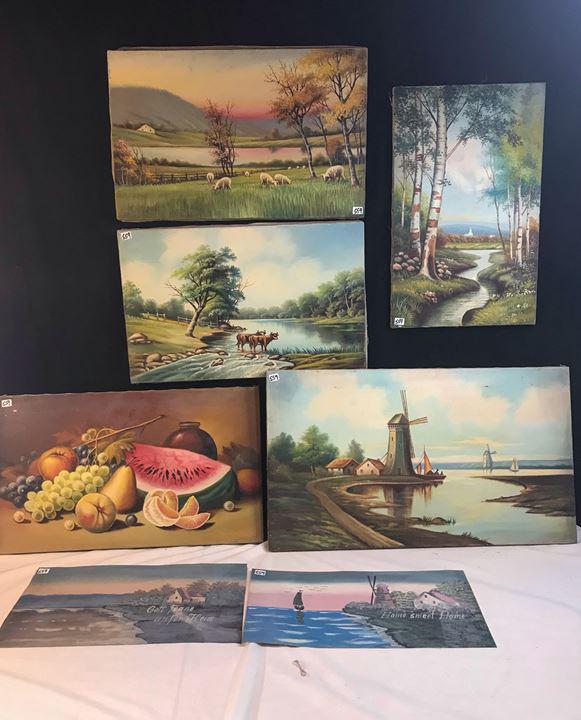 5 Oils on Canvas by unknown Theinsville, WI Artist (1 of 6)