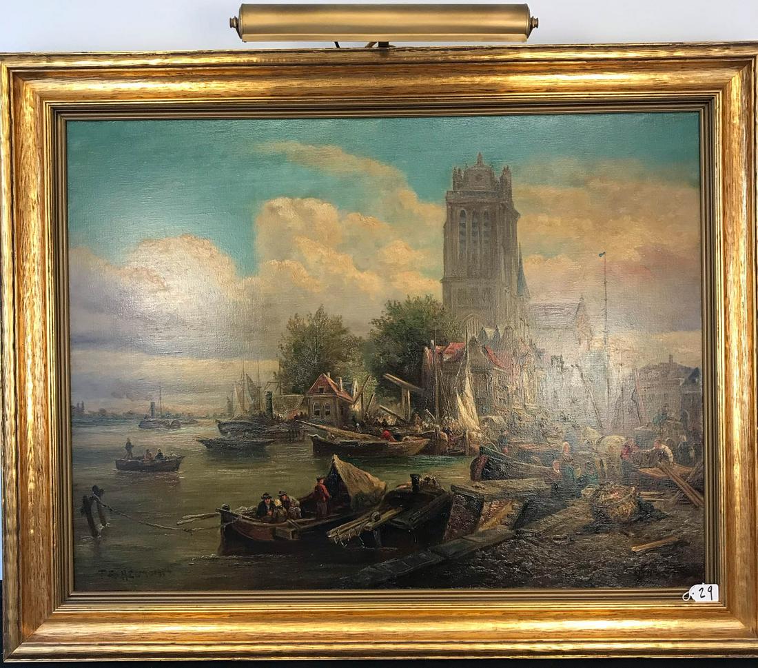 T. E. Helmont Oil on Canvas of Cathedral of Cologne, (1 of 8)