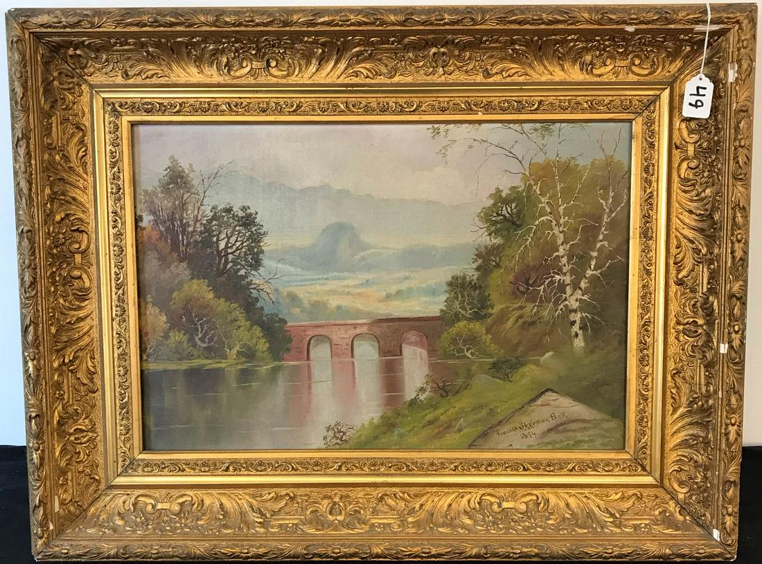 Francis Sherman Peck Oil on Canvas Dated 1894 (1 of 5)
