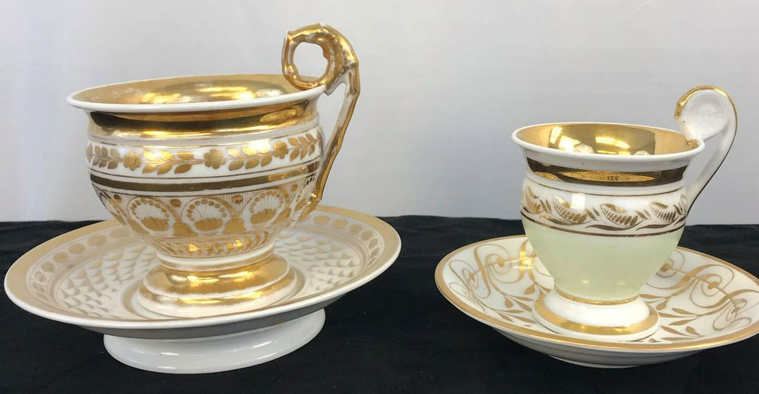 Two Early 1800's Meissen Hand Painted Porcelain Cups (1 of 12)