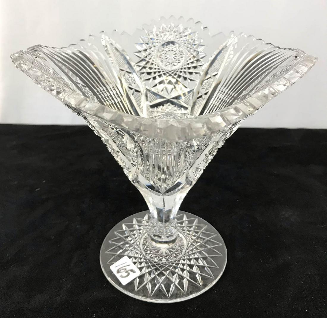 Turn of the Century Cut Crystal footed Vase (1 of 6)