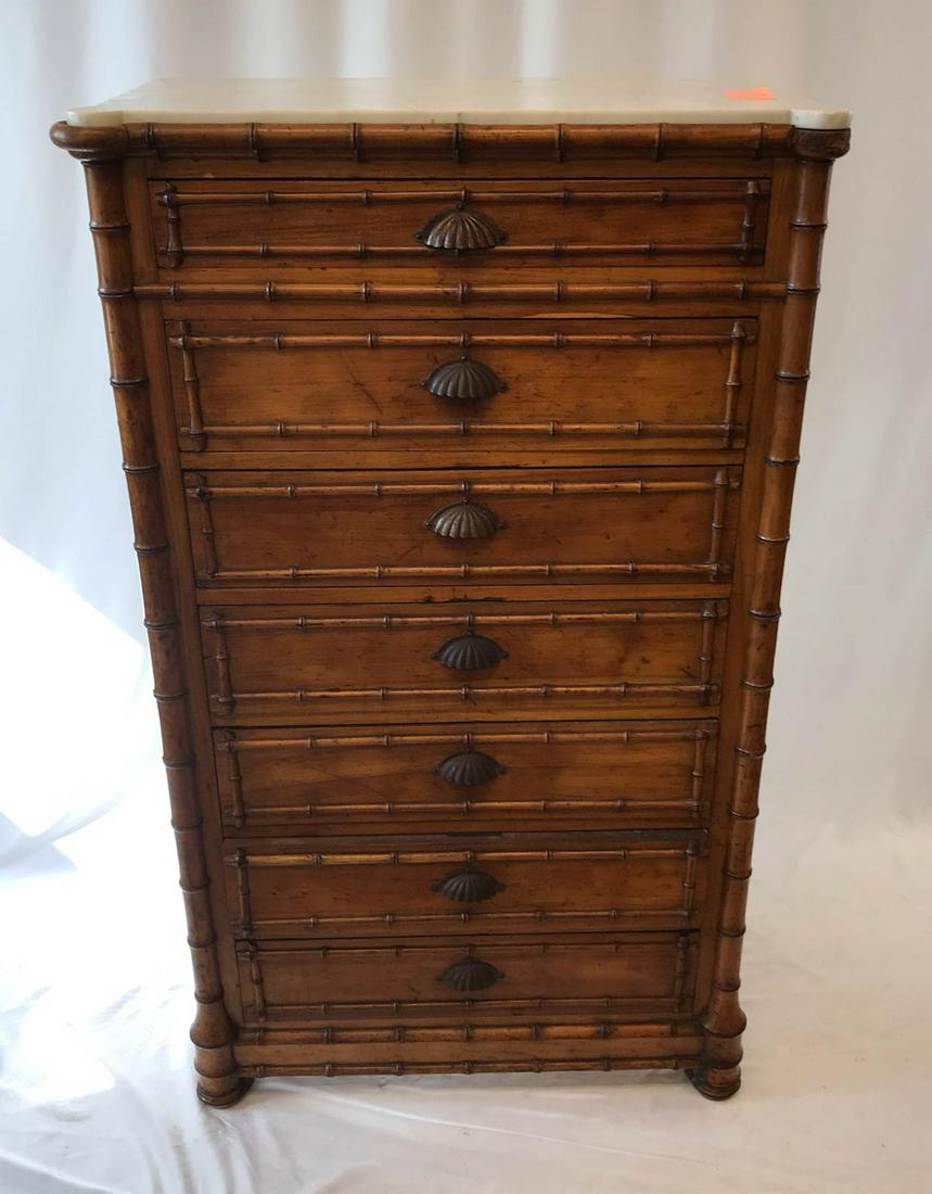 Rare Victorian Faux Bamboo High Boy (1 of 6)
