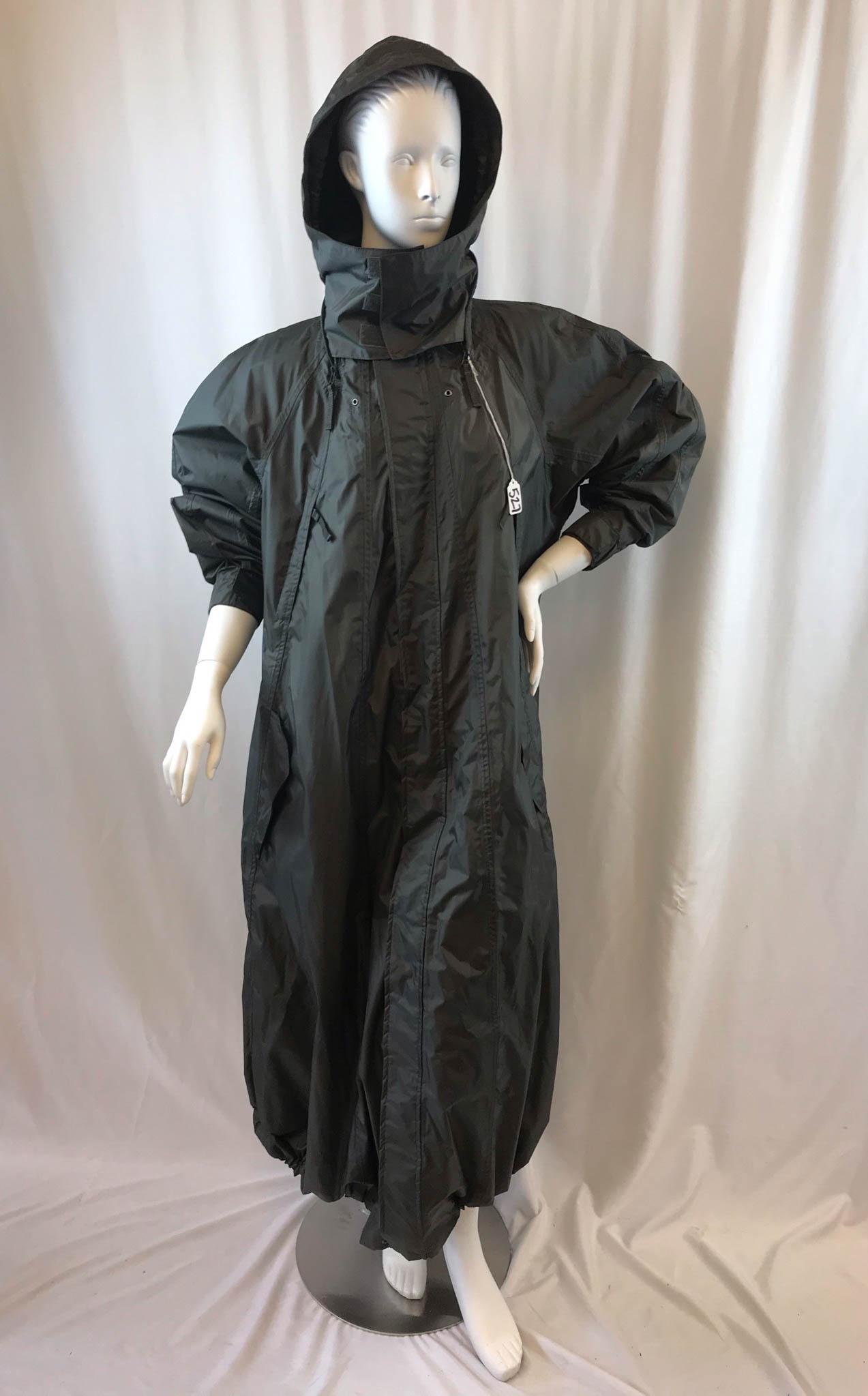 Hooded Khaki Vintage Issey Miyake Raincoat (1 of 11)