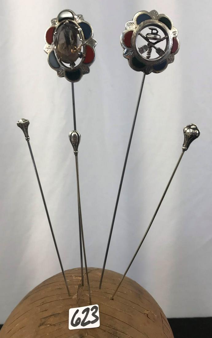 Ornate Group of Jeweled Sterling Silver Edwardian Hat (1 of 8)