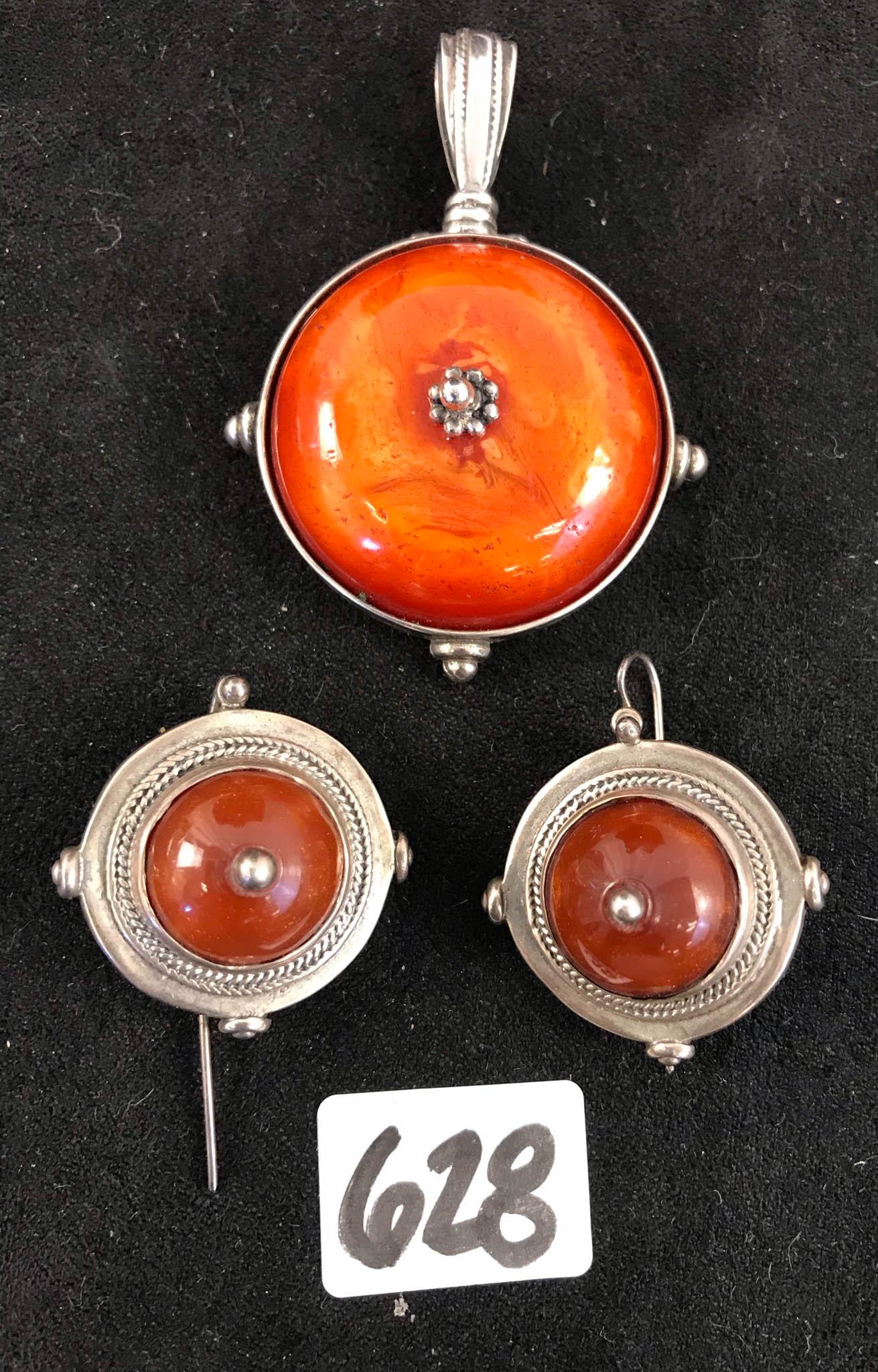 Sterling Silver and Carnelian Dangle Earrings with (1 of 5)