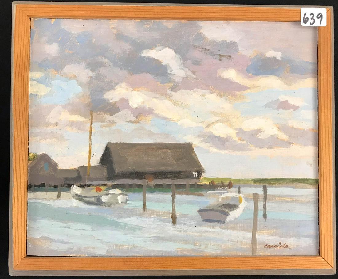 Robert J. Carriola Oil-On-Board Landscape Painting (1 of 5)