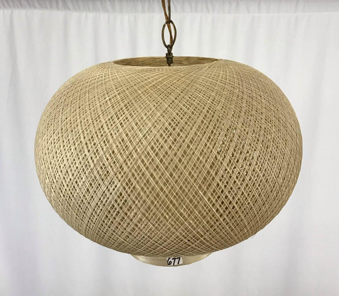 Vintage MCM Spun Fiberglass Hanging Light Fixture (1 of 3)