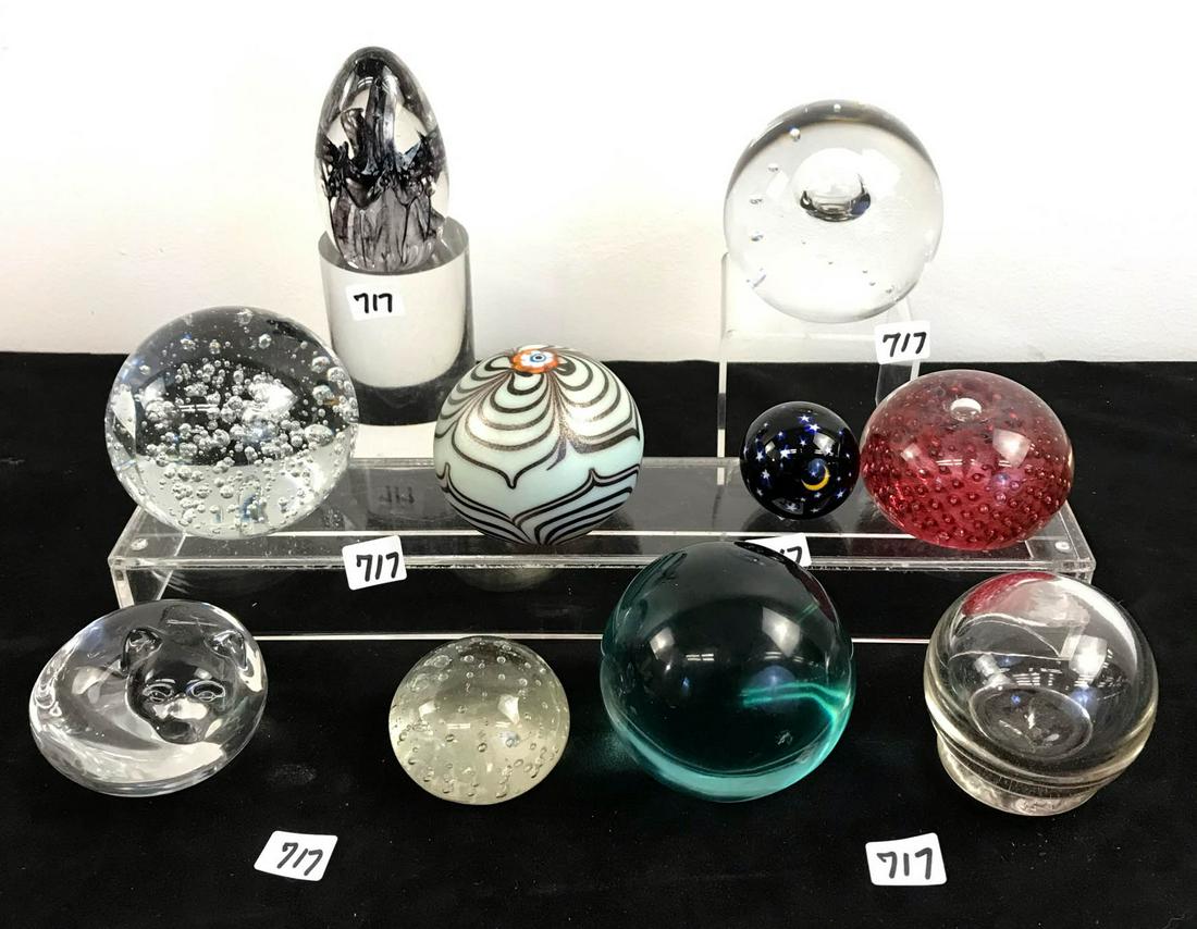 Group of 10 Hand Blown Art Glass Paperweights (1 of 11)