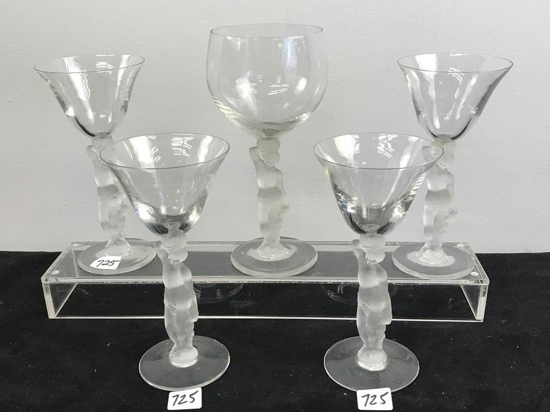 1920s Bayel Crystal Bacchus Stemmed Cocktail Glasses (1 of 5)