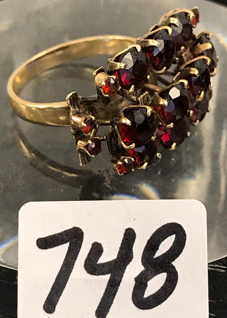 14K Yellow Gold Garnet Cocktail Ring (1 of 4)