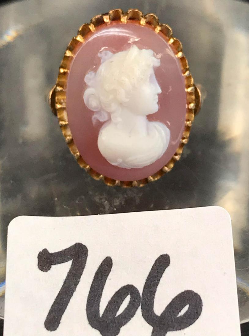 10K Gold (Tested) Cameo Ring - Size 5 (1 of 5)
