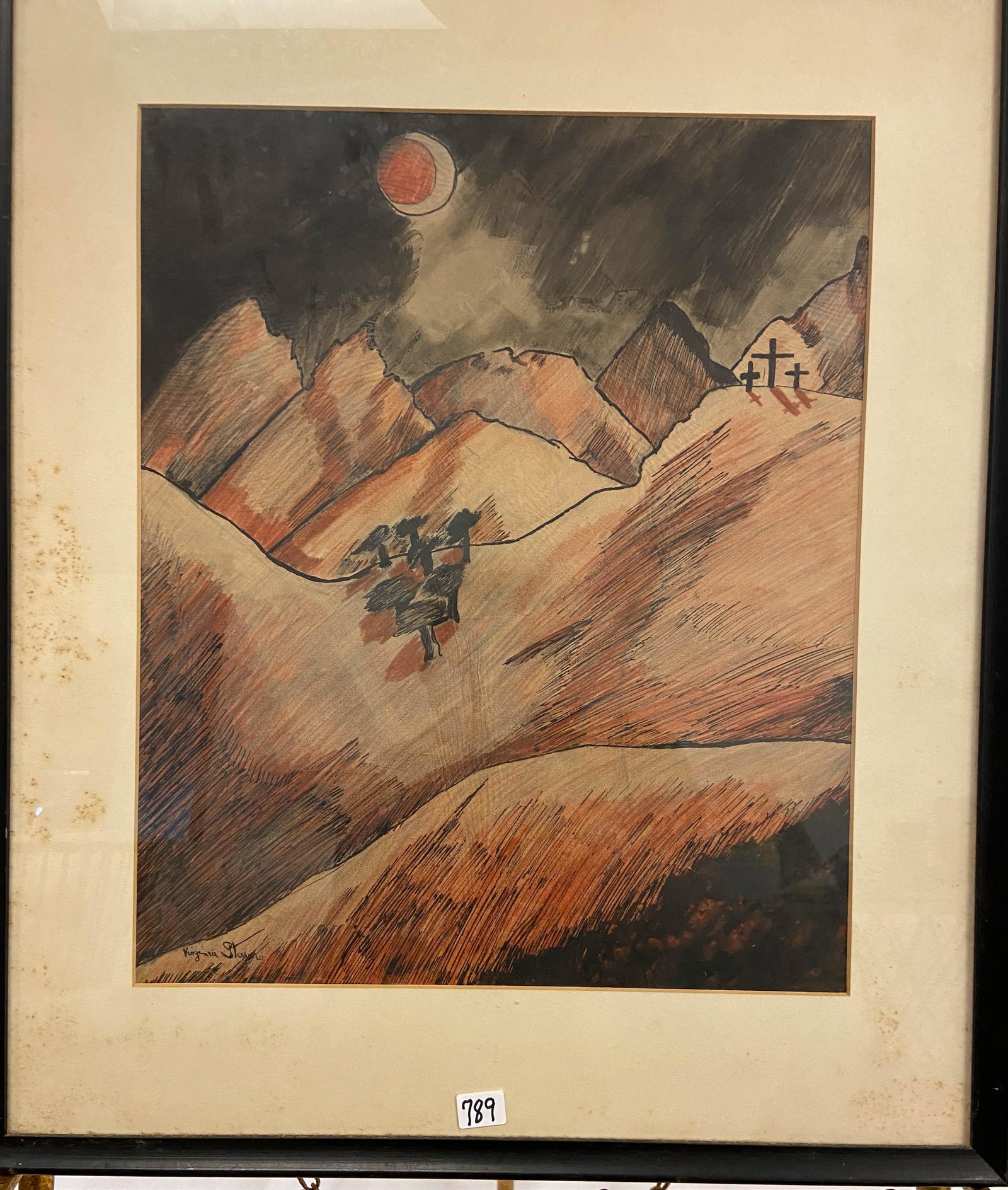 Virginia Gassel Mixed Media Picture of Golgotha in WPA (1 of 3)