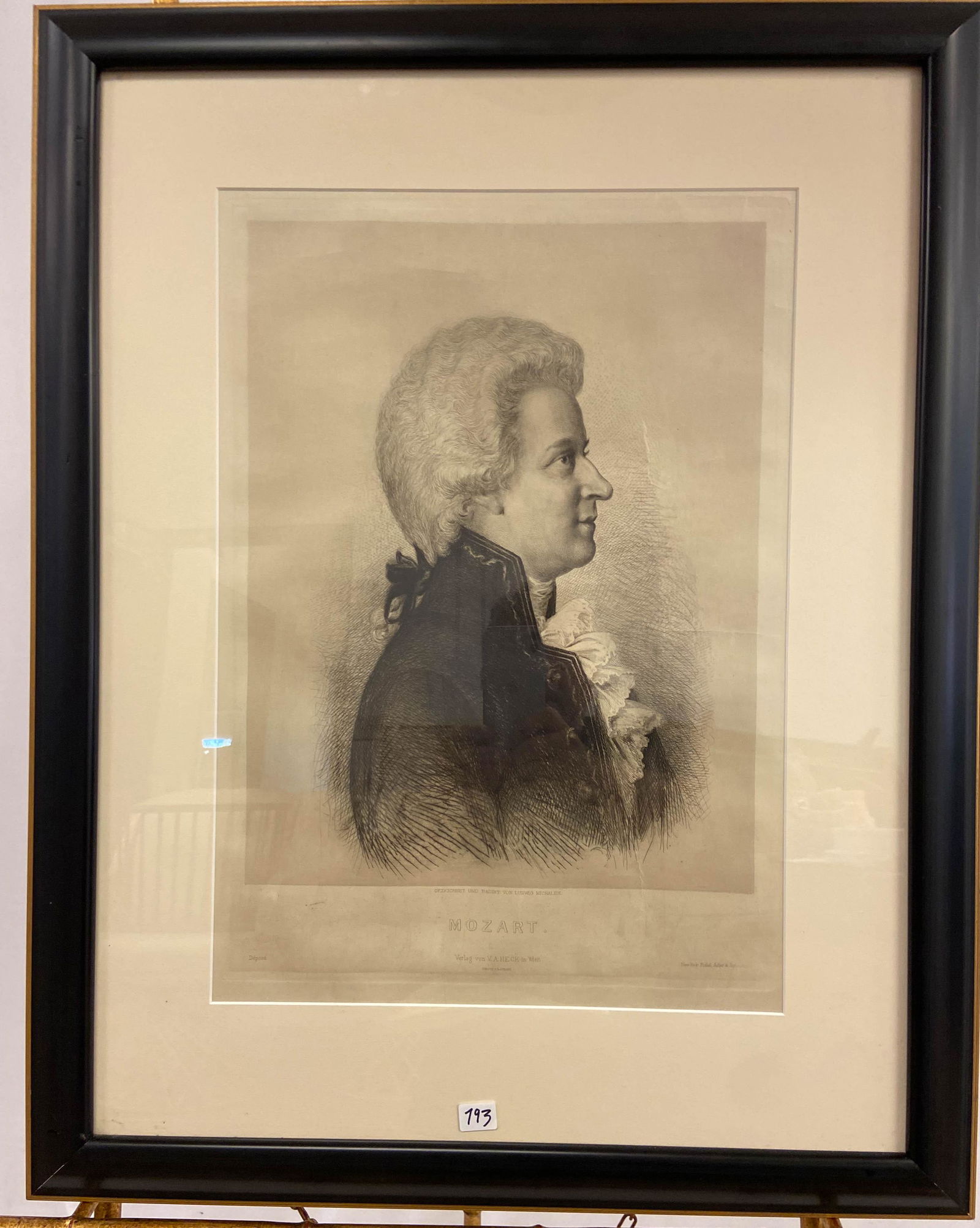 Early Engraving Portrait of Mozart - Matted and Framed (1 of 3)