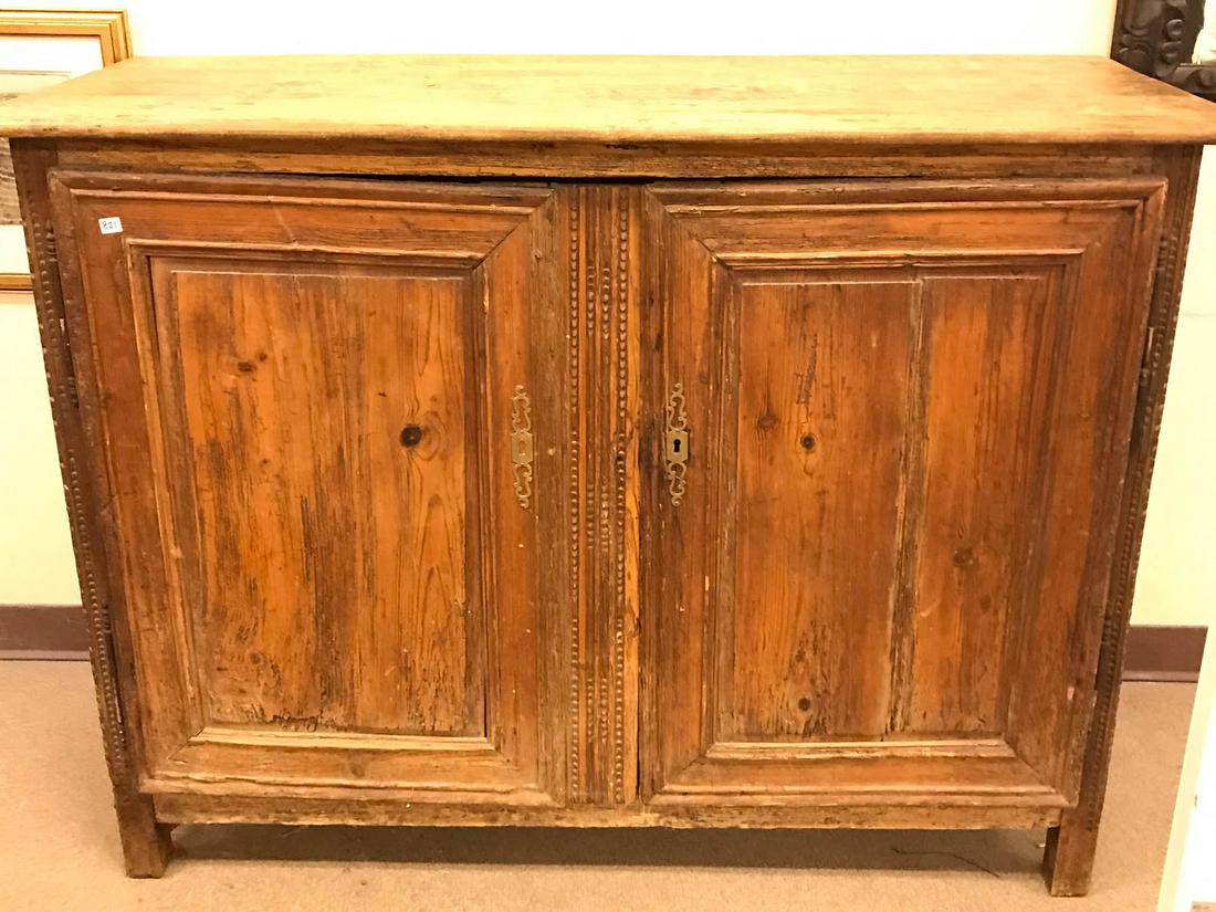 Antique French Country 2-Door Side Cabinet Mid-1700s (1 of 8)
