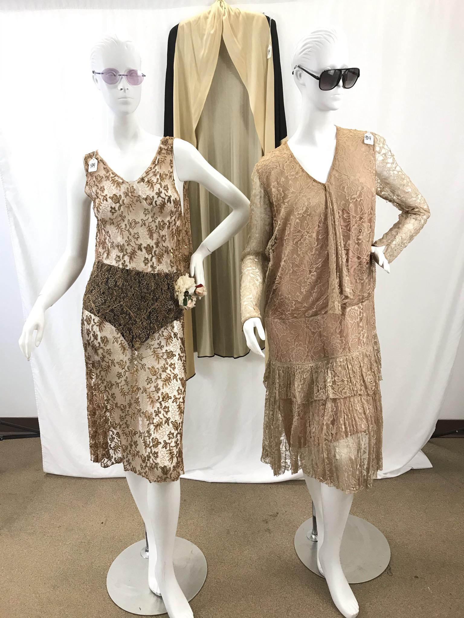 Antique Lace Dresses and Robe or Dressing Gown C. 1920s (1 of 10)
