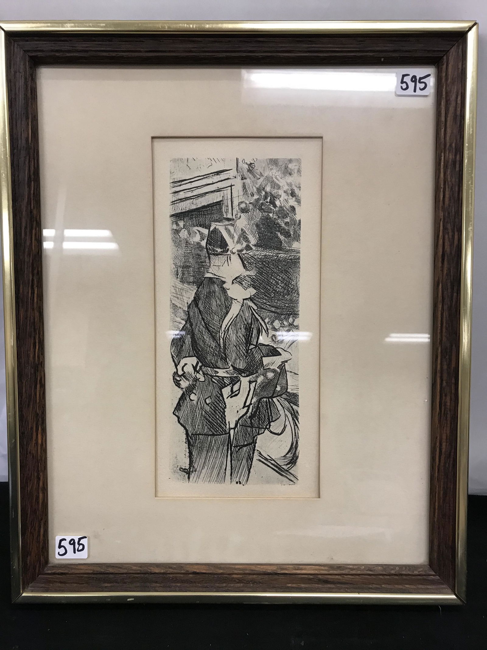 Jacques Villon Original Etching 1910: This quality framed original etching is by listed artist and caricaturist Jacques Villon (1875-1963) and comes with a stamped authentication on the reverse from the Collectors Guild LTD of New York. I