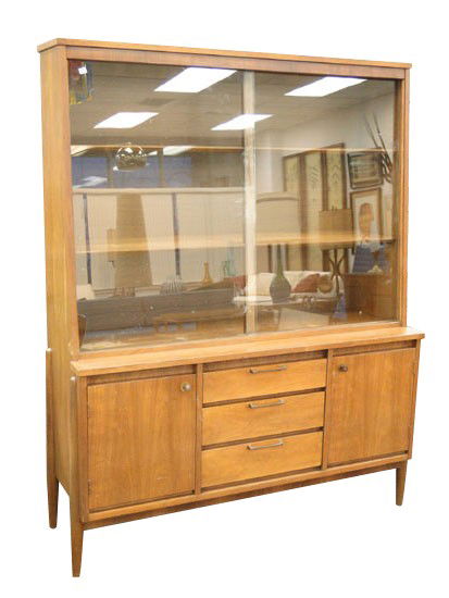 189 1960 S Walmut Slant Front China Cabinet By Stanley Feb 10