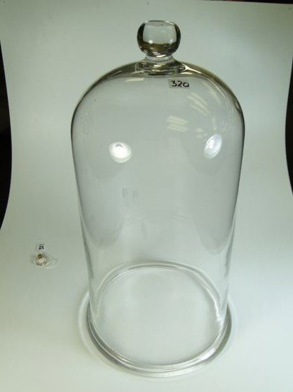 An extreamely rare hand blown bell shaped glass mi: An extreamely rare hand blown bell shaped glass microscope cover Est. Value $100-$150
