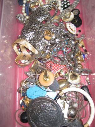 Large lot of earrings, sterling hand mirror, large: Large lot of earrings, sterling hand mirror, large leopard buckle, watch and more