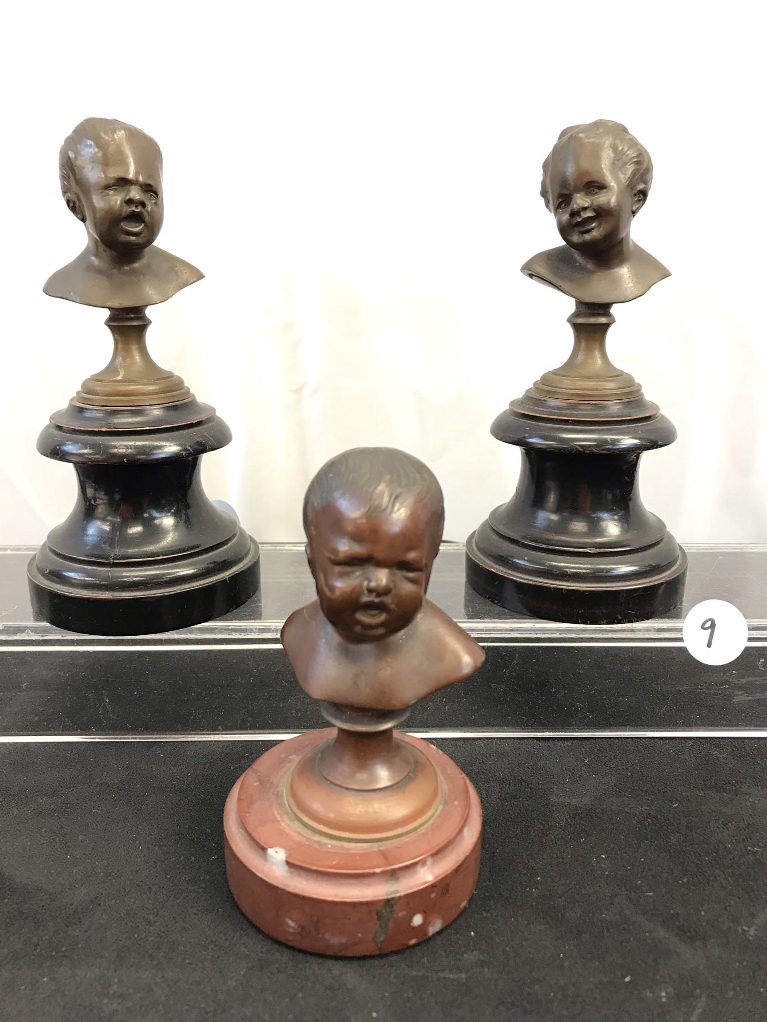 Group of 19th Century Miniature Bronze Busts (1 of 9)