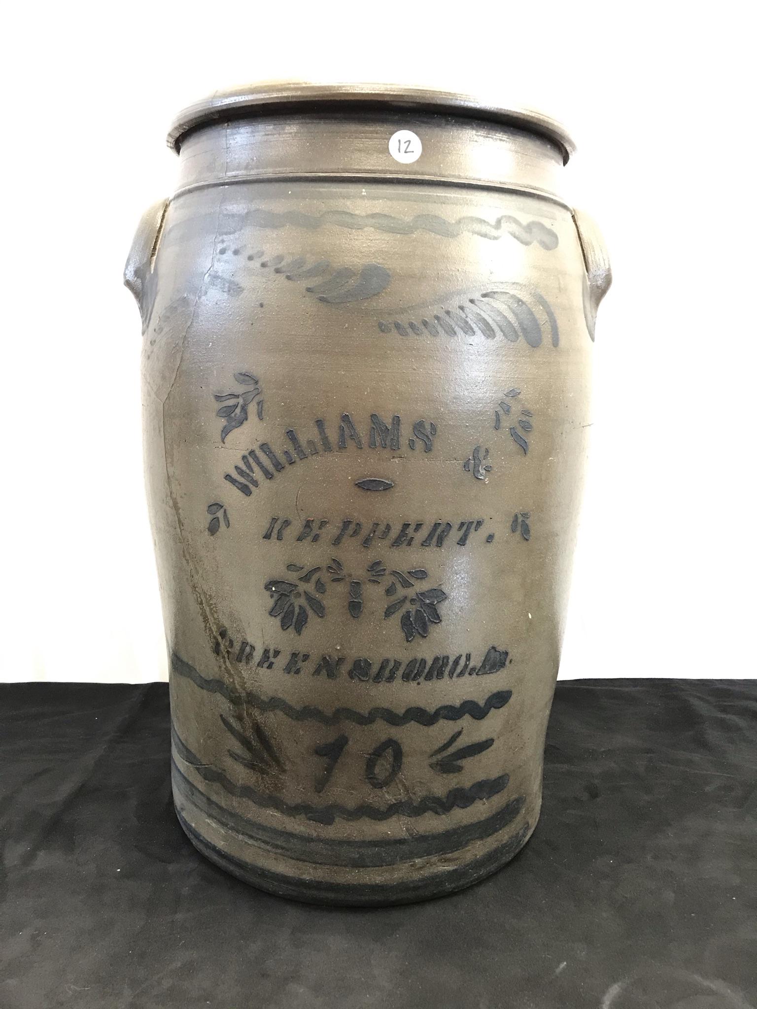 Early 19th Century 10 Gallon Advertising Crock (1 of 8)