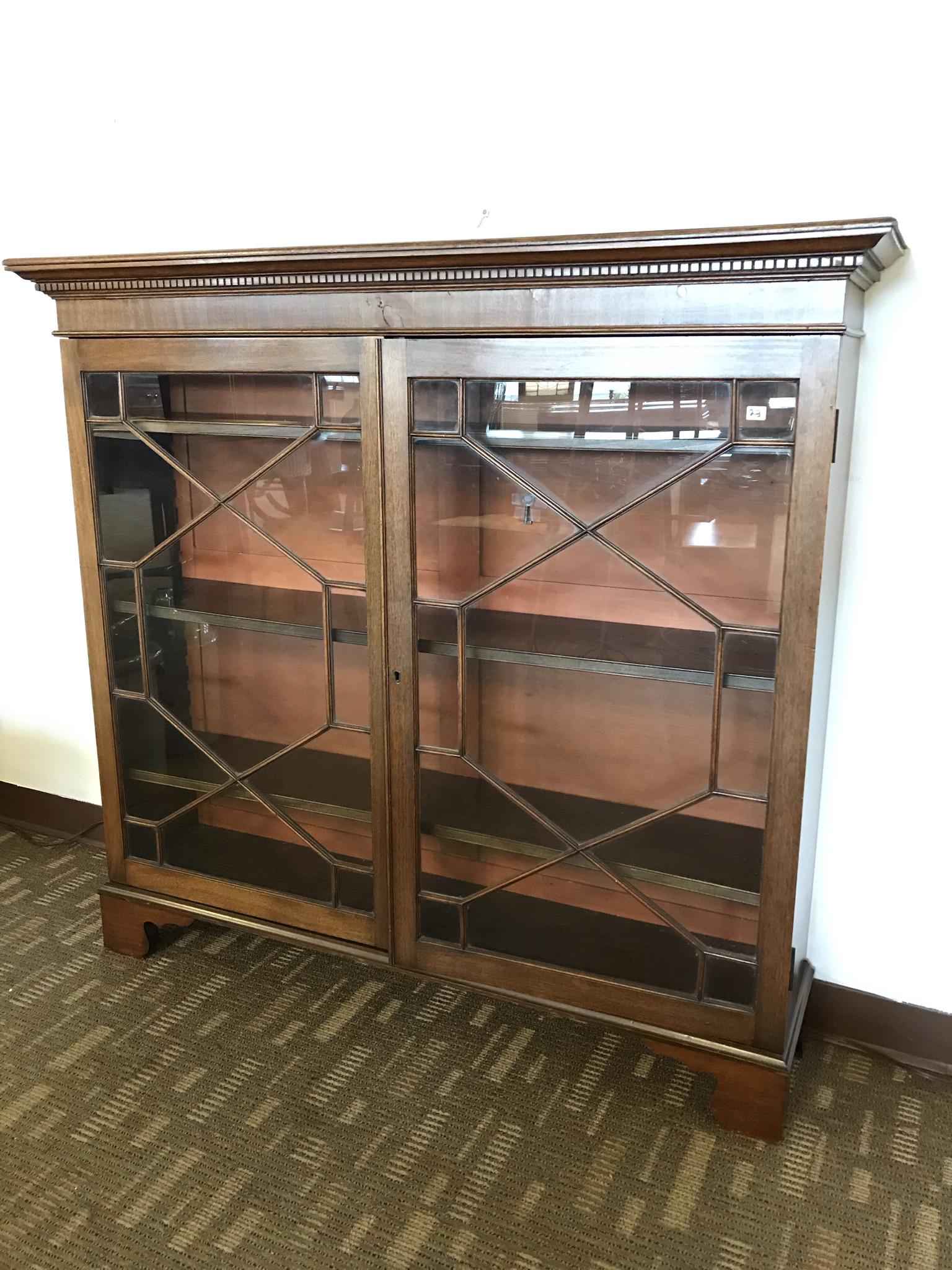 1780's Chippendale Bracket-Foot Double-Door Bookcase (1 of 7)
