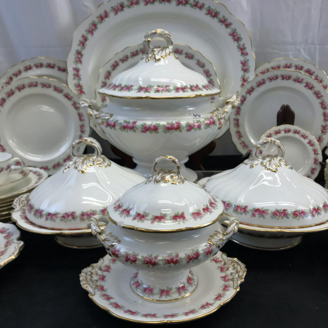 Cauldon English Bone China Service for 7, More!: This group of English Cauldon china is a complete service for 6 with many extra pieces and include: 7 10" dinner plates (one has a minor under chip), 12 9" luncheon plates, 8 7.25" salad plates, 12 la