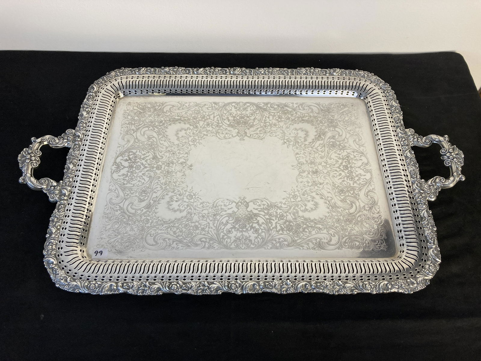 Turn-of-the-Century Handled Silver Plate Serving Tray (1 of 5)