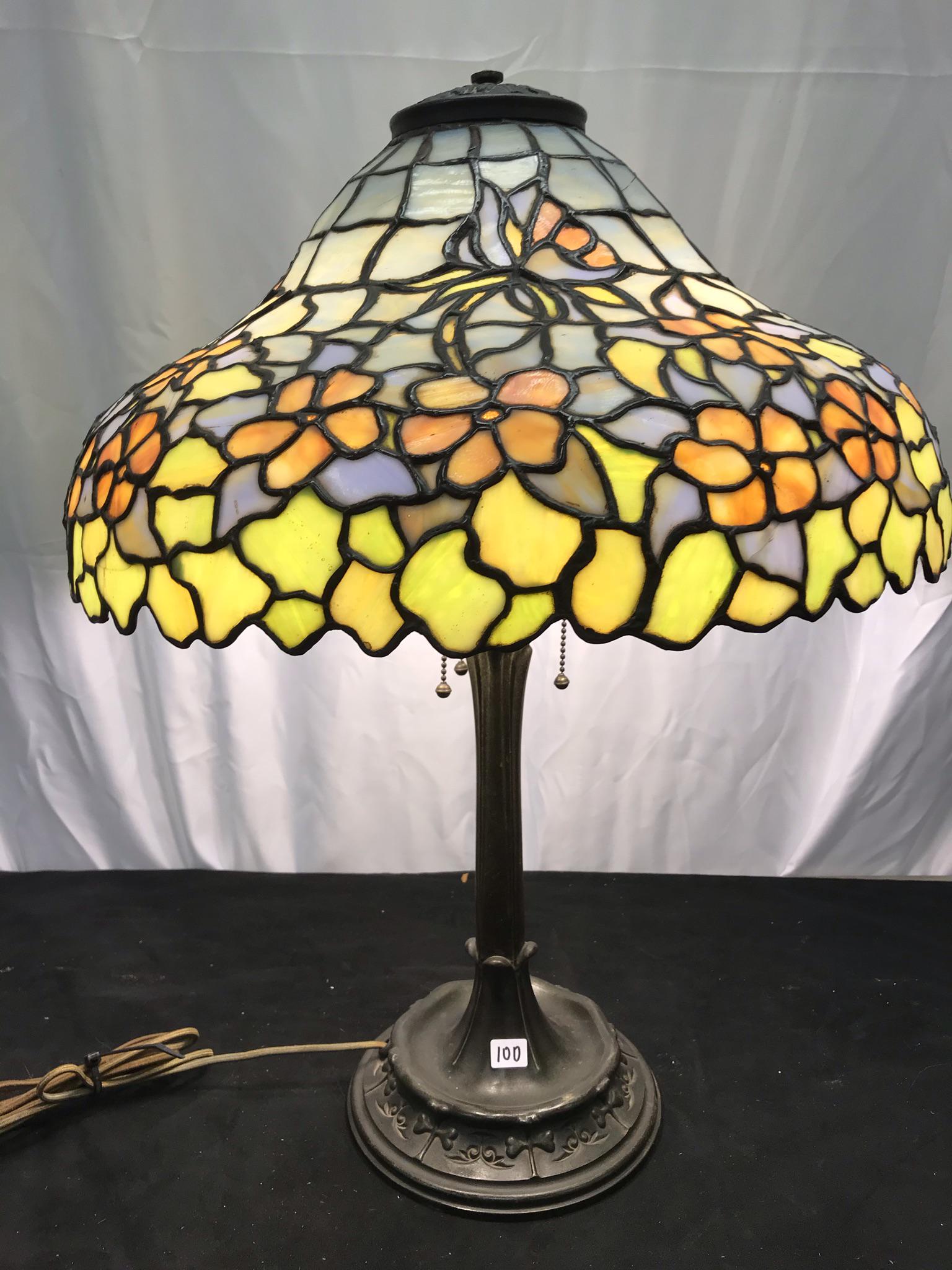 Chicago Mosaic Lamp Co. Daffodil Lamp c. 1910 (1 of 11)