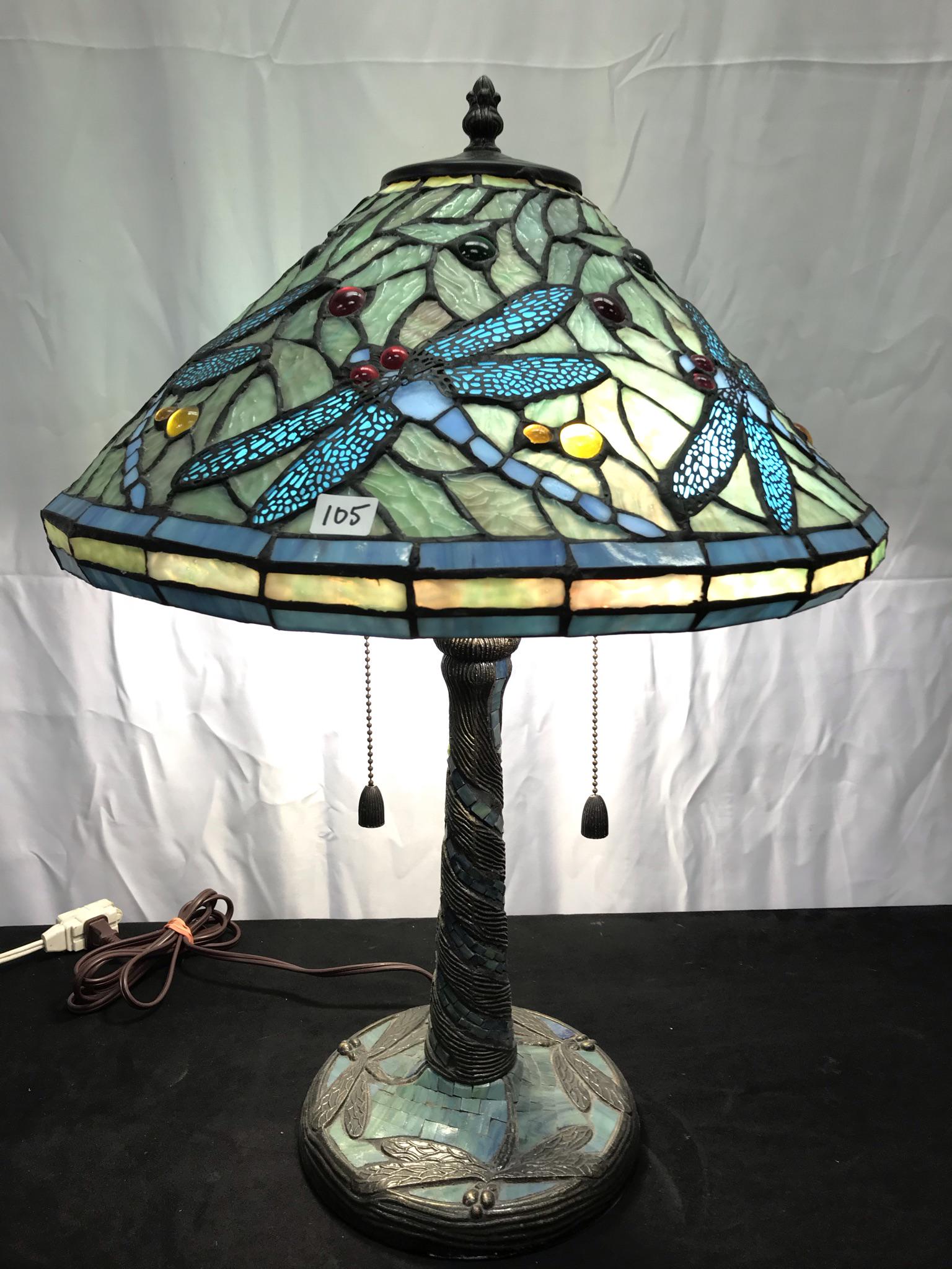Contemporary Stained Glass Tiffany Style Mosaic Firefly Lamp (1 of 8)