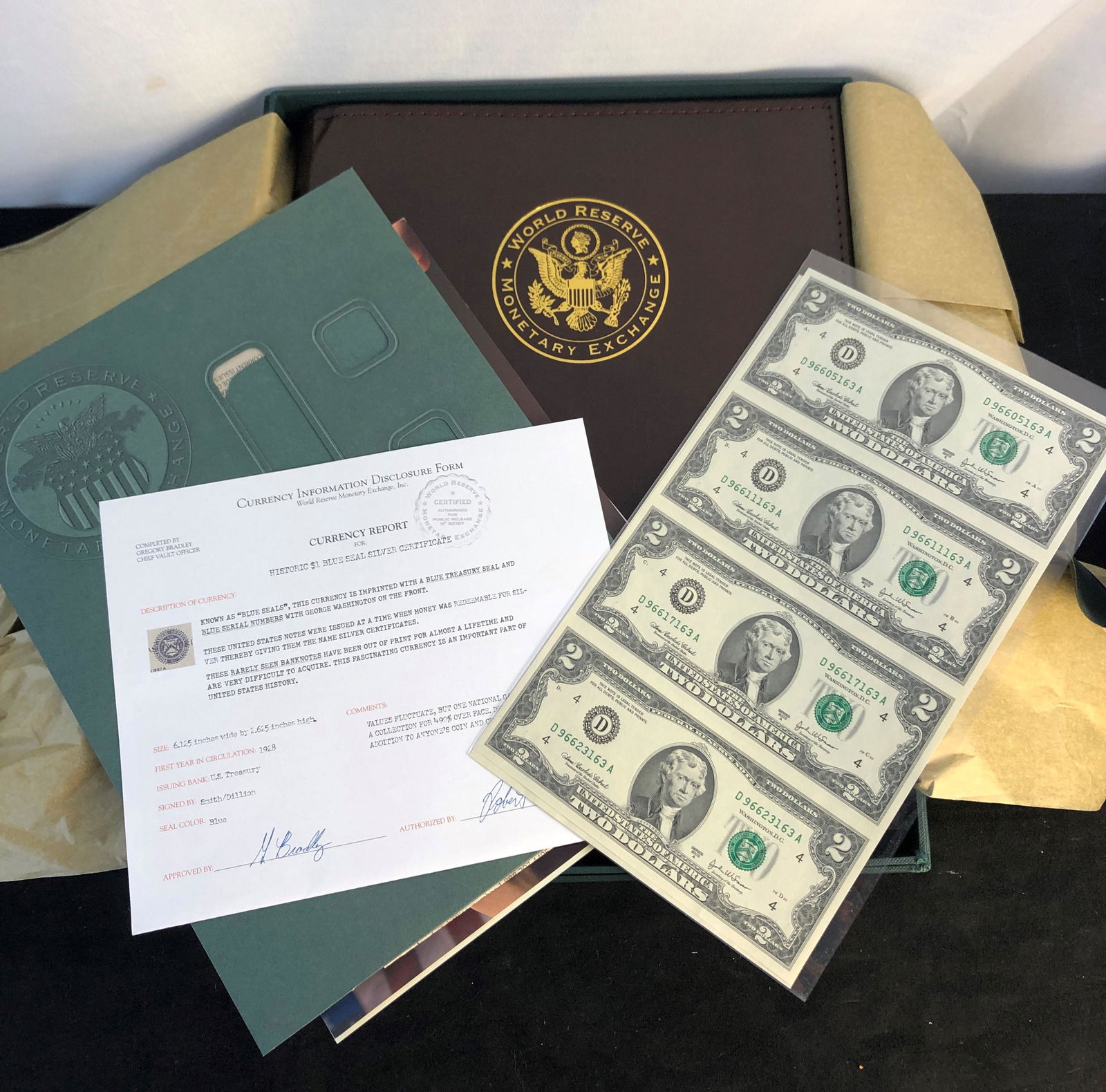 Uncut US Paper Bills & Paper Money Ledger (1 of 6)