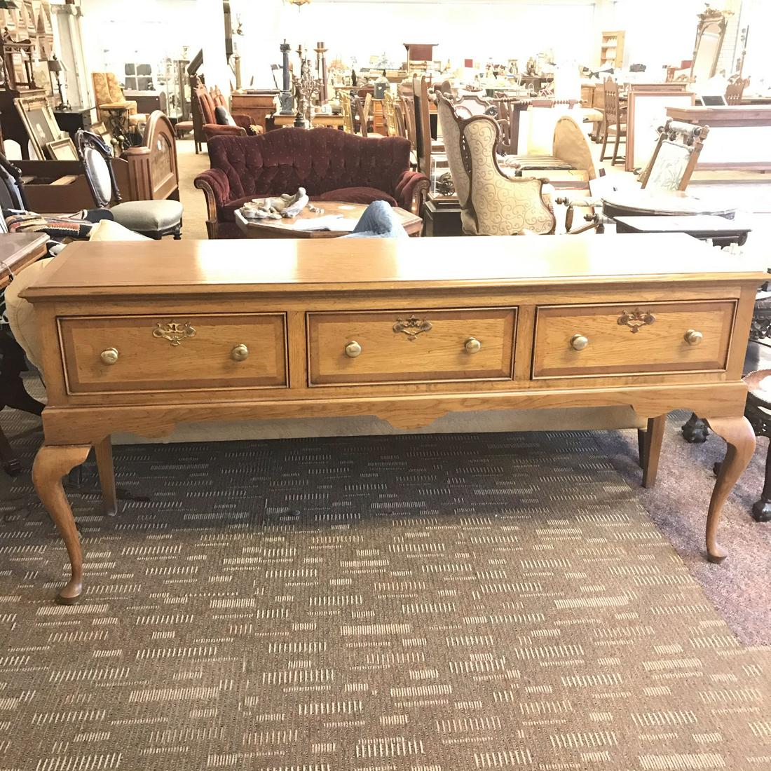 Century Oak 3 Drawer Georgian Sideboard (1 of 6)