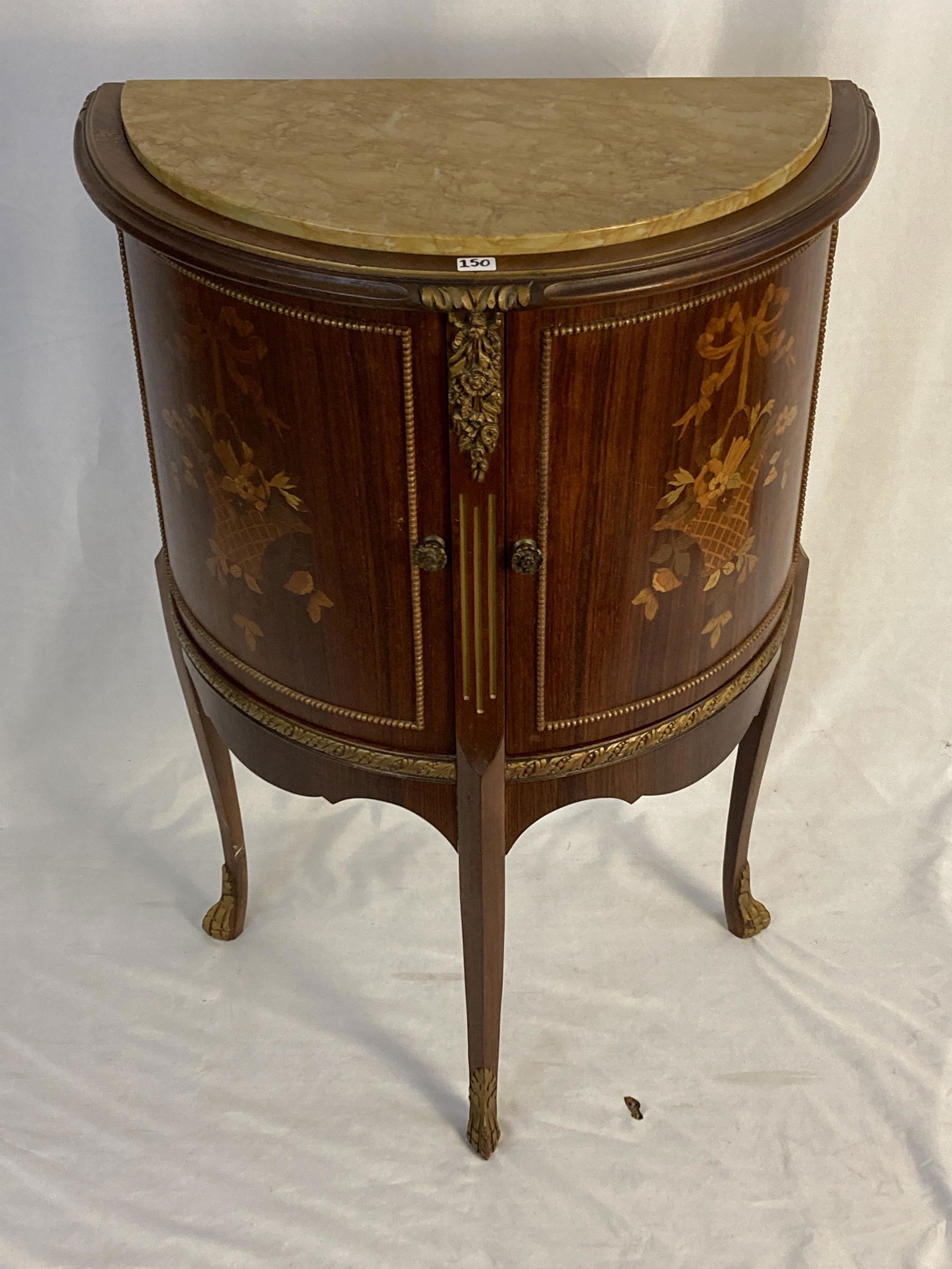 Marble-Top Inlaid French Double-Door Commode (1 of 6)