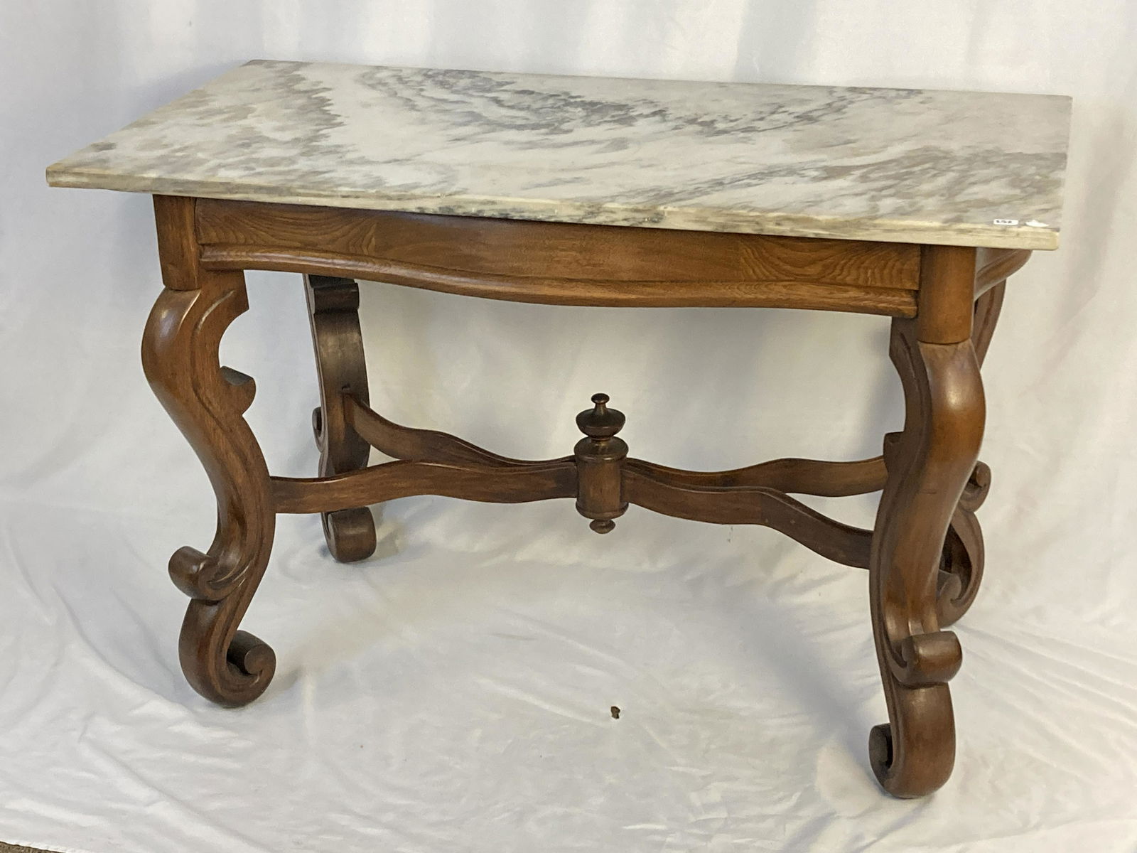 A Walnut Victorian Marble-Top Entry Table (1 of 4)