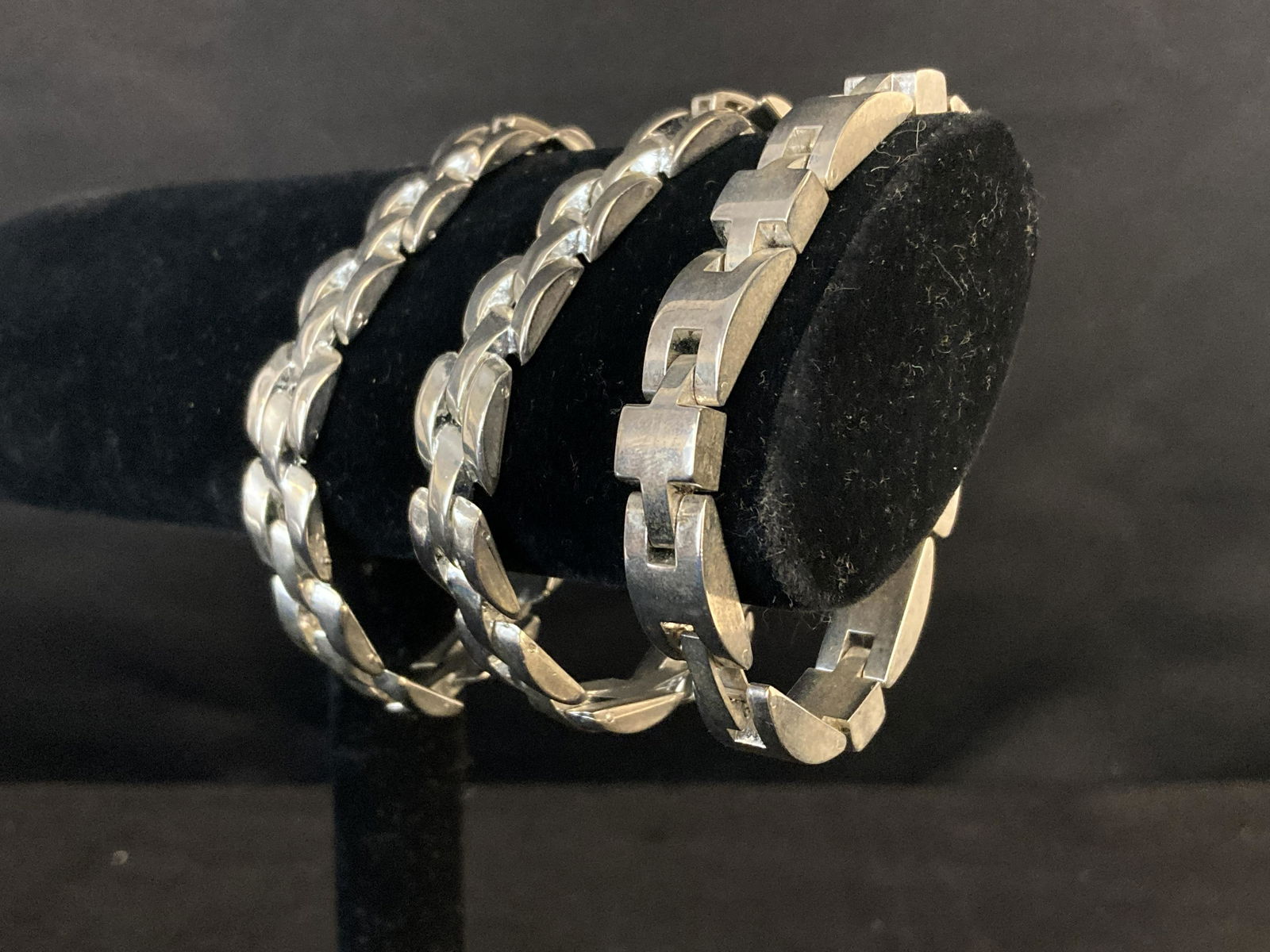 3 Heavy Sterling Silver Bracelets (1 of 5)