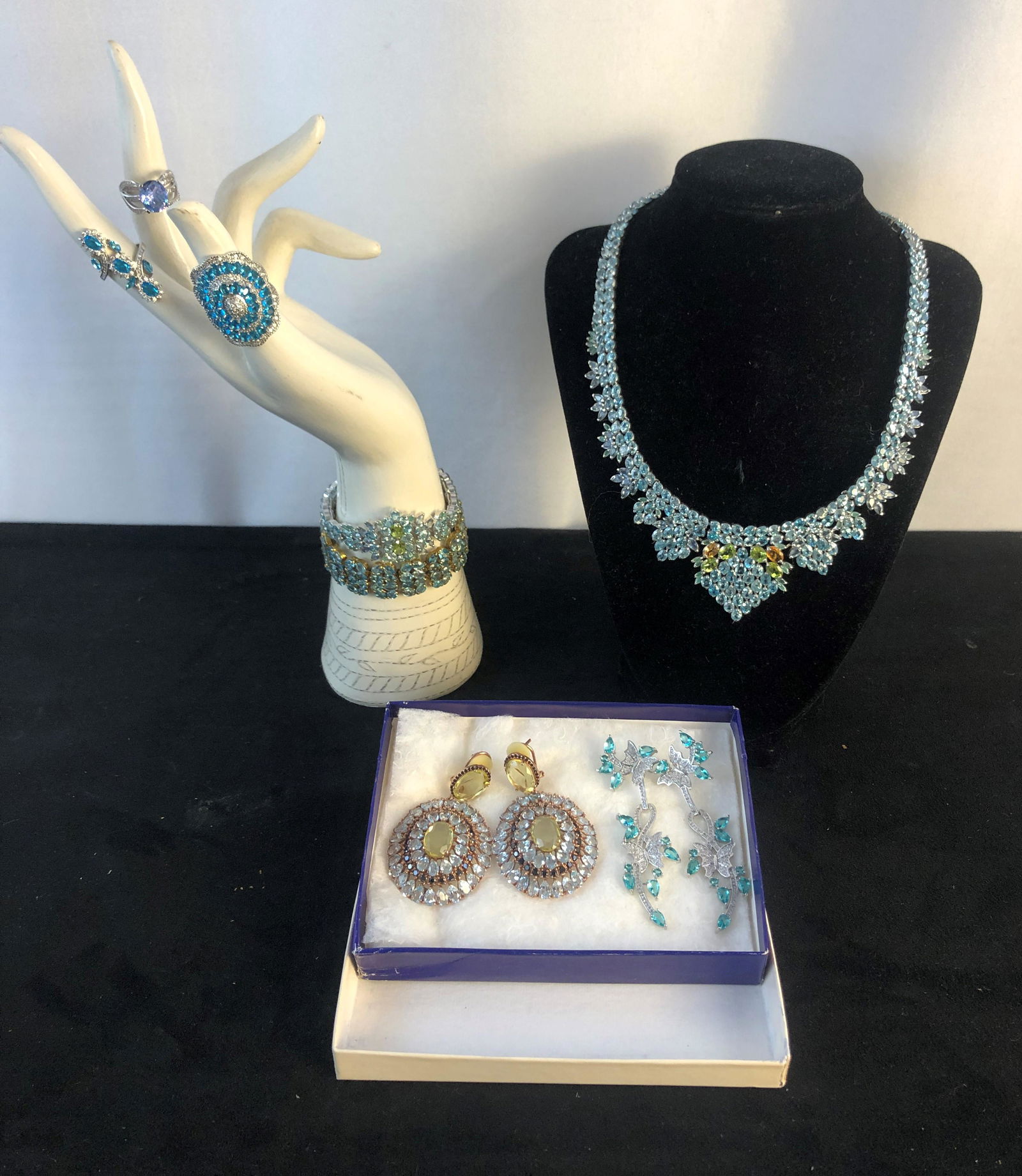 Group of Fancy Colored Stone Sterling Jewelry (1 of 6)