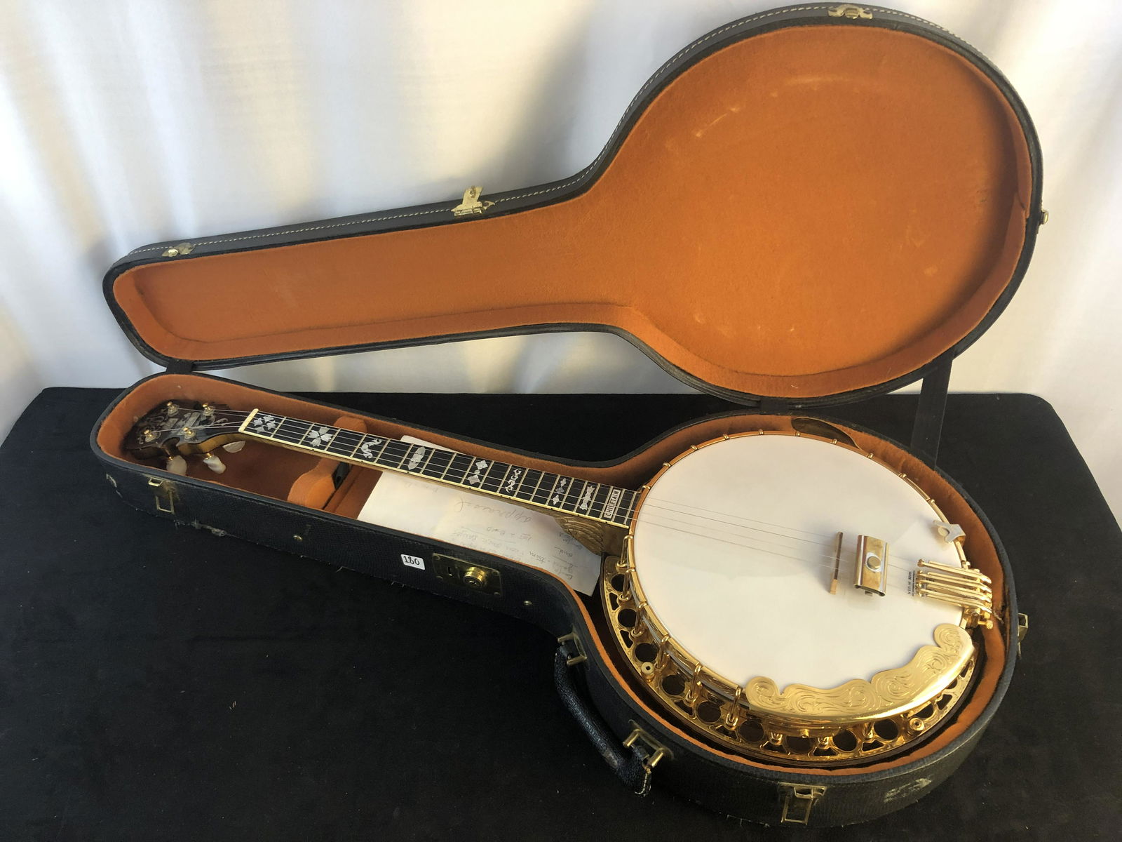 Custom B&D Hand-Carved Banjo with Mother of Pearl Inlay (1 of 12)