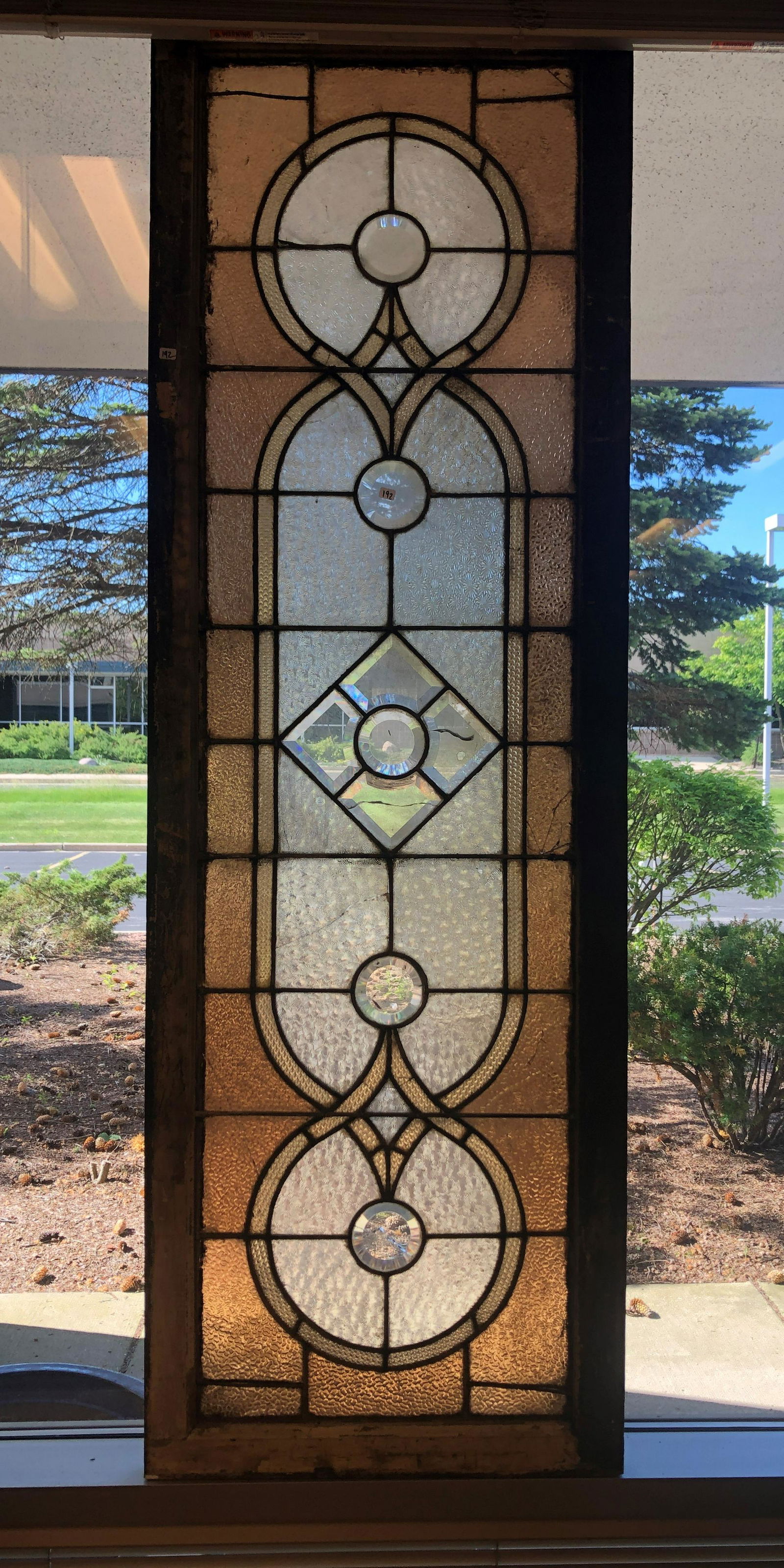 Oversized Leaded Glass Transom Window (1 of 5)