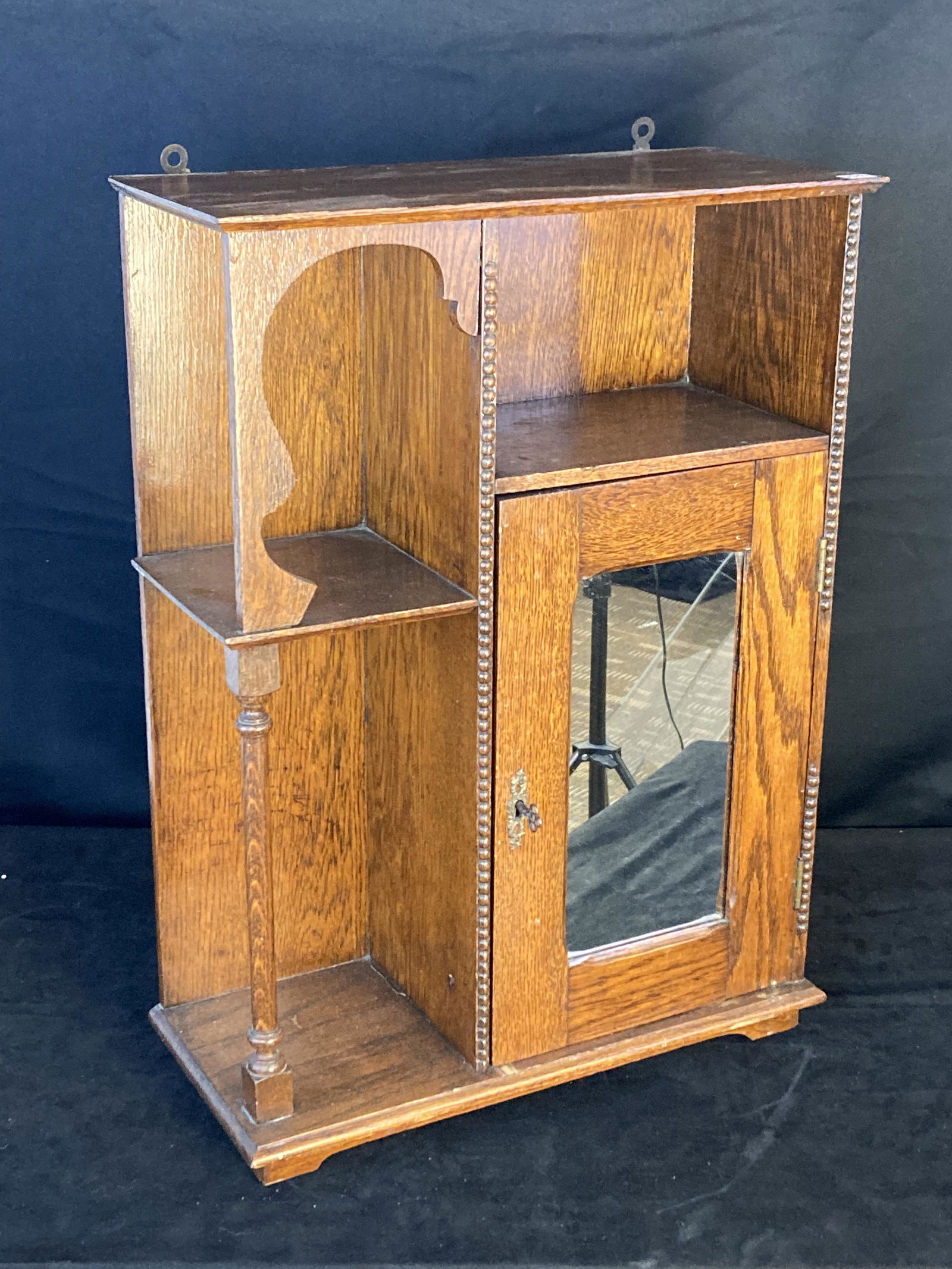 Wall-Hung Victorian Oak Medicine Cabinet (1 of 6)