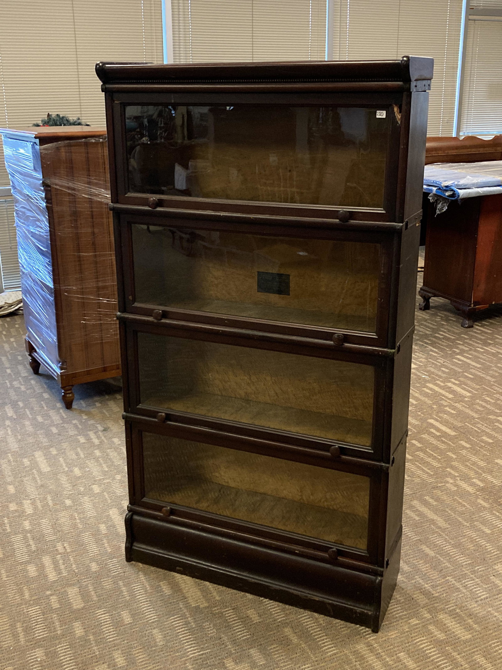 4-Section Mahogany Stacking Lawyer Bookcase (1 of 7)